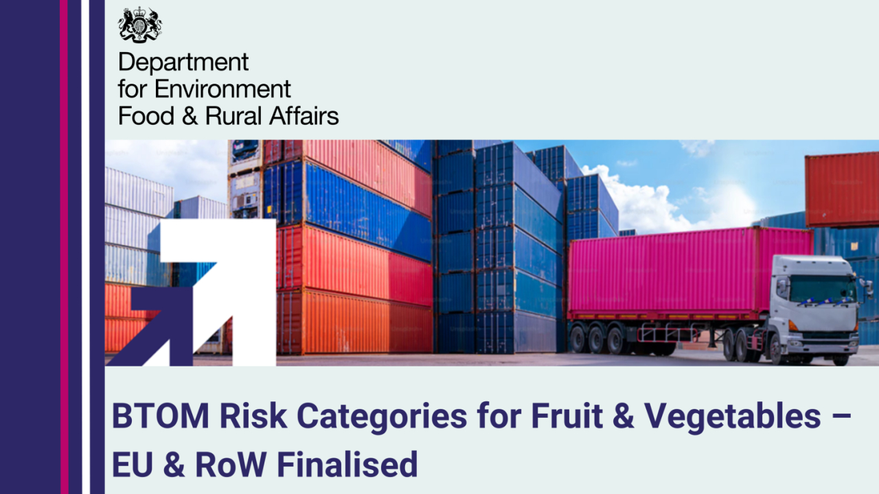 BTOM Risk Categories for Fruit & Vegetables – EU & RoW Finalised