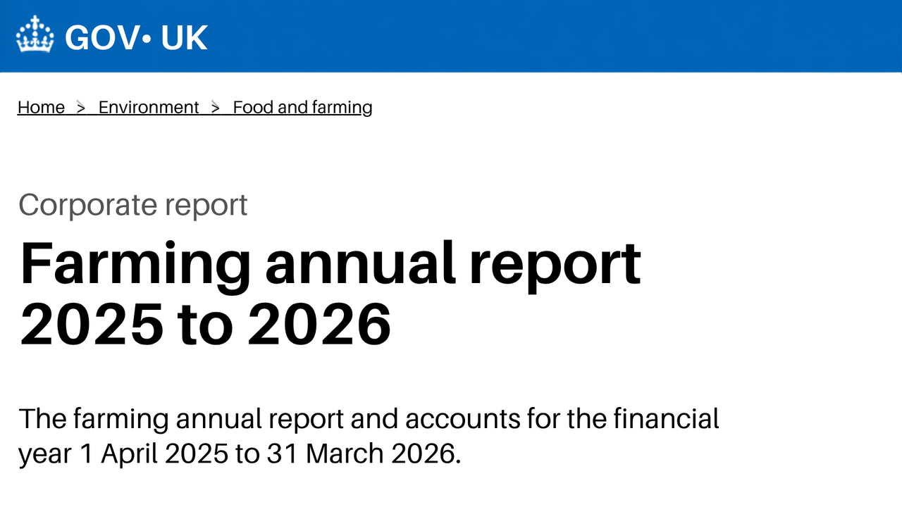 DEFRA Farming Annual Report 2025 to 2026