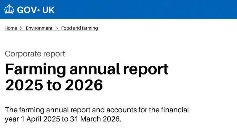 DEFRA Farming Annual Report 2025 to 2026